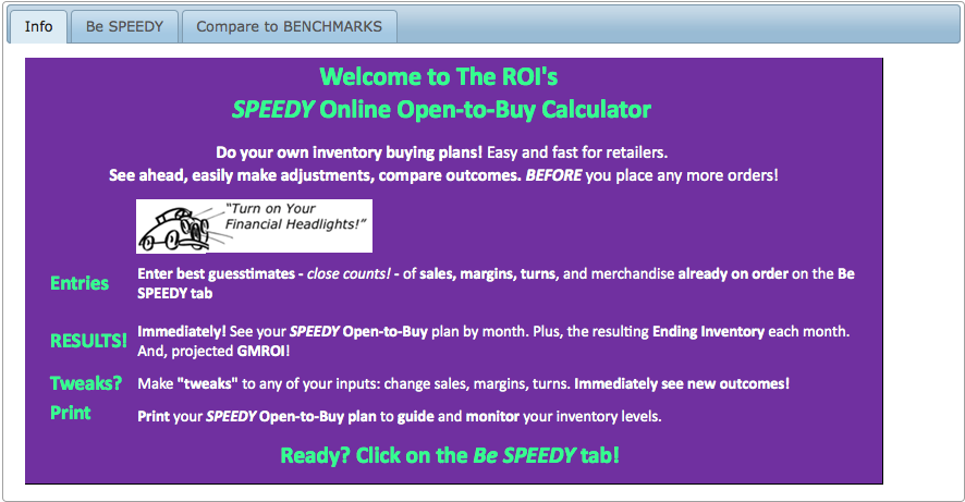 SPEEDY Open-to-Buy Calculator